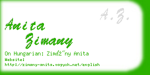 anita zimany business card